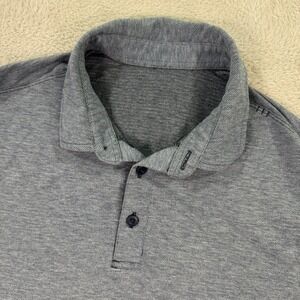 Lululemon Polo Shirt Short Sleeve Button Up Athletic Casual Mens Size Small Blue